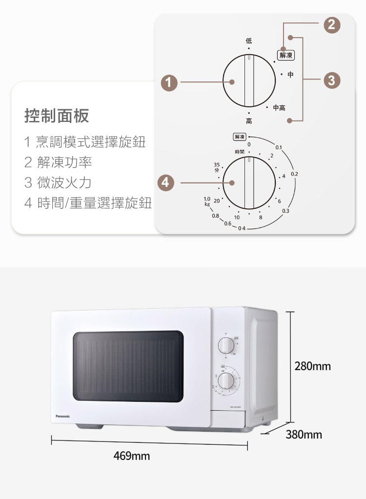 【Panasonic國際牌】25L機械式微波爐 NN-SM33NW
